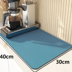 kitchen Super Absorbent Draining Mat Kitchen Draining Mat Super Absorbent Kitchen Sink Drainer Counter Mat Anti-Slip Absorbent Draining Mat Kitchen Counter Quick Dry Dish Drainer Mat
