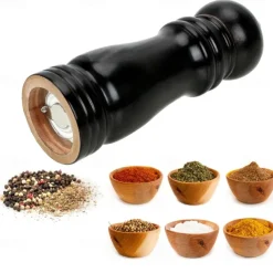 Kitchen Wooden Pepper Salt Mill Shaker Pepper Grinder Gadget Cooking Meat Restaurants Hand Movement Manual Pepper Mills