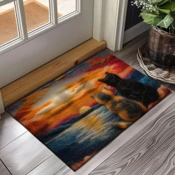 Kitty Fur Doormat Kitchen Mat Floor Mat Non-Slip Area Rug Oil Proof Rug Indoor Outdoor Mat Bedroom Decor Bathroom Mat Entrance Rug