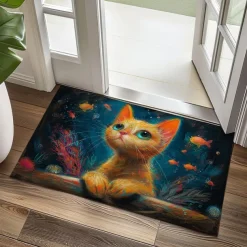 Kitty Fur Doormat Kitchen Mat Floor Mat Non-Slip Area Rug Oil Proof Rug Indoor Outdoor Mat Bedroom Decor Bathroom Mat Entrance Rug