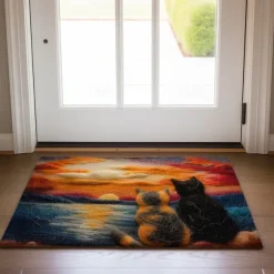 Kitty Fur Doormat Kitchen Mat Floor Mat Non-Slip Area Rug Oil Proof Rug Indoor Outdoor Mat Bedroom Decor Bathroom Mat Entrance Rug