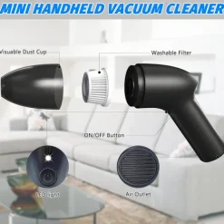 4.3Kpa Keyboard Vacuum Cleaner Mini, Handheld Computer Vacuum Cordless for Car Laptop Sewing Machine Portable Keyboard Vac USB Desk Crumbs Dust Cleaners