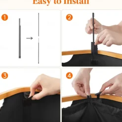 100L Laundry Basket with Lid, Clothes Hampers for Laundry with Bamboo Handles and A Removable Laundry Bag, Large Foldable Laundry Hamper for Bedroom, Bathroom, Dorm, Laundry