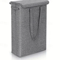 45L Thin Laundry Basket With Cover Narrow Hand Fine Hand Dirty Laundry Basket Bedroom Kindergarten Whole Basket Storage Bag
