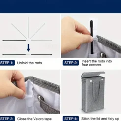 45L Thin Laundry Basket With Cover Narrow Hand Fine Hand Dirty Laundry Basket Bedroom Kindergarten Whole Basket Storage Bag