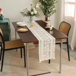 Lace Table Runner Dining Table Decoration, Farmhouse Tablerunner Table Flag Decor For Dining Weddig Party Holiday