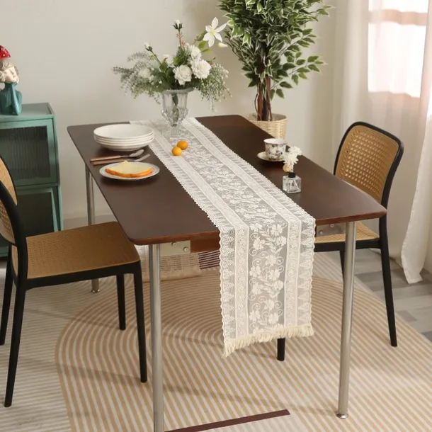 Lace Table Runner Dining Table Decoration, Farmhouse Tablerunner Table Flag Decor For Dining Weddig Party Holiday