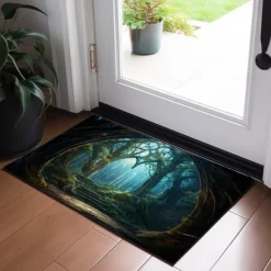 Landscape Forest Cave Doormat Floor Mats Washable Rugs Kitchen Mat Non-Slip Oil Proof Rug Indoor Outdoor Mat Bedroom Decor Bathroom Mat Entrance Rug