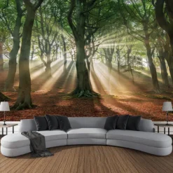 Landscape Forest Hanging Tapestry Wall Art Large Tapestry Mural Decor Photograph Backdrop Blanket Curtain Home Bedroom Living Room Decoration
