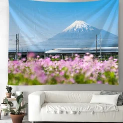Landscape Mount Fuji Hanging Tapestry Wall Art Large Tapestry Mural Decor Photograph Backdrop Blanket Curtain Home Bedroom Living Room Decoration