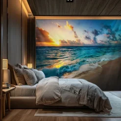 Landscape Ocean View Hanging Tapestry Wall Art Large Tapestry Mural Decor Photograph Backdrop Blanket Curtain Home Bedroom Living Room Decoration