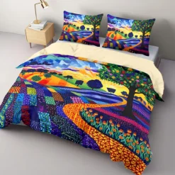 Landscape Pattern Duvet Cover Set Set Soft 3-Piece Luxury Cotton Bedding Set Home Decor Gift Twin Full King Queen Size Duvet Cover