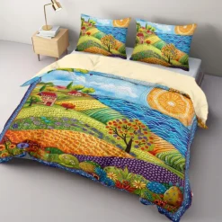 Landscape Pattern Duvet Cover Set Set Soft 3-Piece Luxury Cotton Bedding Set Home Decor Gift Twin Full King Queen Size Duvet Cover