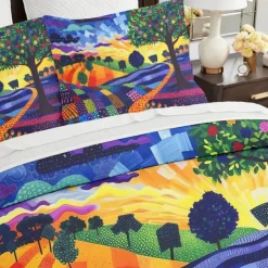 Landscape Pattern Duvet Cover Set Set Soft 3-Piece Luxury Cotton Bedding Set Home Decor Gift Twin Full King Queen Size Duvet Cover