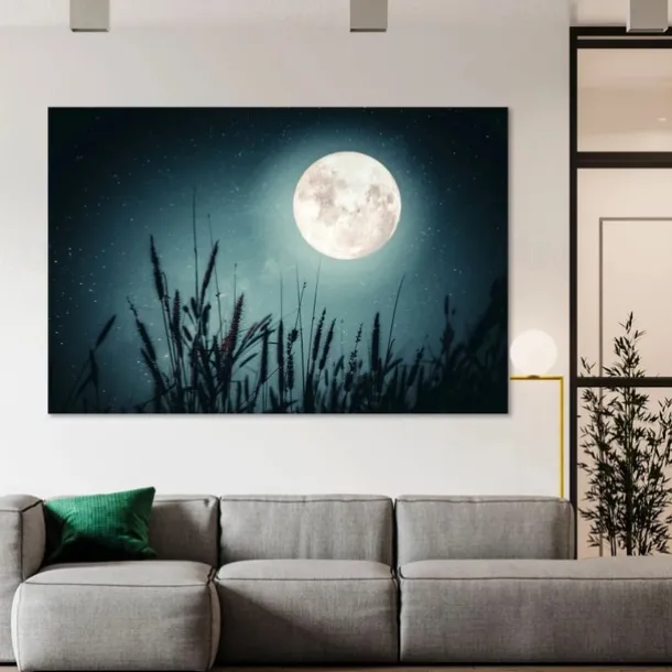 Landscape Prints Posters/Picture Black and White Moon Wall Art Wall Hanging Gift Home Decoration Rolled Canvas No Frame Unframed Unstretched Multiple Size