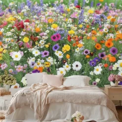 Landscape Small Daisy Tapestry Large Tapestry Mural Decor Photograph Backdrop Blanket Curtain Home Bedroom Living Room Decoration