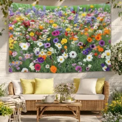Landscape Small Daisy Tapestry Large Tapestry Mural Decor Photograph Backdrop Blanket Curtain Home Bedroom Living Room Decoration