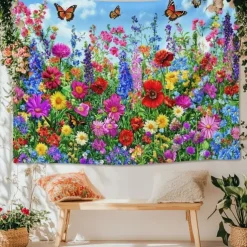 Landscape Small Daisy Tapestry Large Tapestry Mural Decor Photograph Backdrop Blanket Curtain Home Bedroom Living Room Decoration