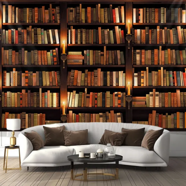 Landscape Vintage Bookshelf Hanging Tapestry Wall Art Large Tapestry Mural Decor Photograph Backdrop Blanket Curtain Home Bedroom Living Room Decoration