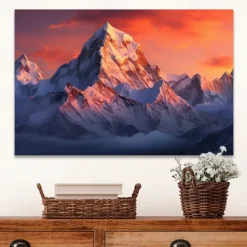 Landscape Wall Art Canvas Winter Snow Mountain Prints and Posters Pictures Decorative Fabric Painting For Living Room Pictures No Frame