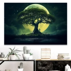 Landscape Wall Art Canvas Tree of Life Prints and Posters Pictures Decorative Fabric Painting For Living Room Pictures No Frame