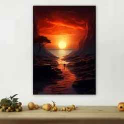 Landscape Wall Art Canvas Sunset Prints and Posters Pictures Decorative Fabric Painting For Living Room Pictures No Frame