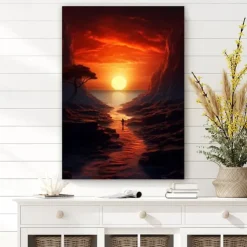 Landscape Wall Art Canvas Sunset Prints and Posters Pictures Decorative Fabric Painting For Living Room Pictures No Frame