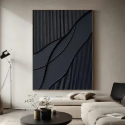 Large Abstract Canvas Black Minimalist painting handmade Abstract Painting Nordic Abstract Painting for Living Room Abstract Painting Boho Abstract Wall Art painting