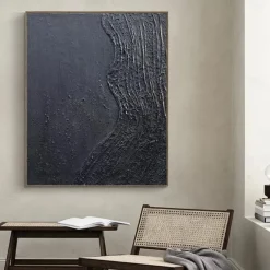 Large Abstract Canvas Black Minimalist painting handmade Abstract Painting Nordic Abstract Painting for Living Room Abstract Painting Boho Abstract Wall Art painting