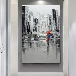 Large Abstract City Painting handmade Urban Art Painting hand painted City Skyline Painting New York Skyline oil painting New York city paintings Wall Art Large Abstract Painting