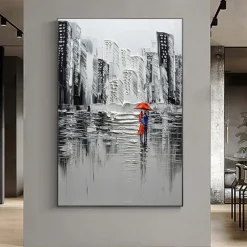 Large Abstract City Painting handmade Urban Art Painting hand painted City Skyline Painting New York Skyline oil painting New York city paintings Wall Art Large Abstract Painting