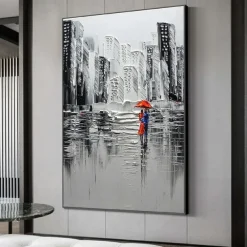 Large Abstract City Painting handmade Urban Art Painting hand painted City Skyline Painting New York Skyline oil painting New York city paintings Wall Art Large Abstract Painting
