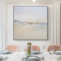 Large Abstract seascape Oil Painting hand painted Sky and Beach oil painting Canvas Wall Art Modern Coastal painting Wall Art painting for Living Room Ocean Decoration