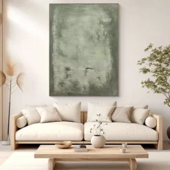 Large Blue Green Abstract Canvas Art Hand painted Oil Painting On Canvas Modern Original Artwork Green Blue Abstract Painting Living Room Decor No Frame