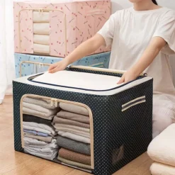 Large Capacity Clothes Storage Box Foldable Dustproof Closet Organizer Oxford Cloth Luggage Blanket Quilt Sorting Bag