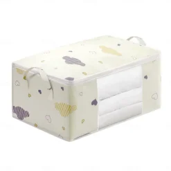 Large Capacity Clothes Storage Bag Organizer With Reinforced Handle, Suitable For Blankets, Bedding, Foldable With Sturdy Zipper, Clear Window