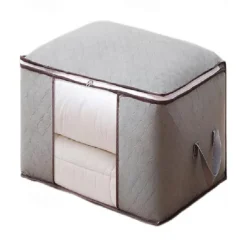 Large Capacity Clothes Storage Bag Organizer With Reinforced Handle Thick Fabric For Comforters, Blankets, Bedding, Foldable With Sturdy Zipper, Clear Window