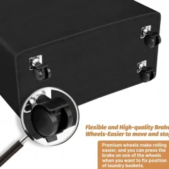 Large Capacity Laundry Basket, 75L/90L, Stylish Black, Features 2 Long Handles and 1 Side Carry Handle, Foldable Storage Bin, Waterproof Dirty Clothes Basket, Ideal for Bathrooms, Bedrooms, Dorms, and RVs