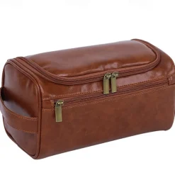 Large Capacity Men's Toiletry Bag, Waterproof PU Travel Organizer, Simple and Portable Handheld Makeup Bag, Father's Day Gift for Men, Convenient for Business and Travel