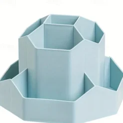 Large Capacity Pen Holder, Multi Compartment Pen Holder, Plastic Makeup Brush Organizer For Desk, Desktop Cosmetic Storage Box, Desktop Organizer, Home Office Art Supply Storage Organizer