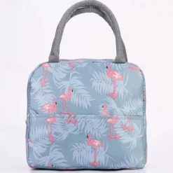 Large Capacity Small Fresh Printed Insulation Bag Ice Pack Printed Bento Bag Portable Hand-Held Lunch Bag