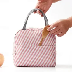 Large Capacity Small Fresh Printed Insulation Bag Ice Pack Printed Bento Bag Portable Hand-Held Lunch Bag