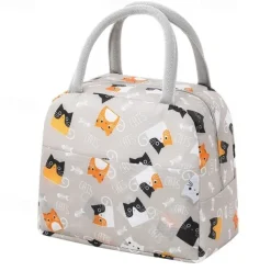 Large Capacity Small Fresh Printed Insulation Bag Ice Pack Printed Bento Bag Portable Hand-Held Lunch Bag