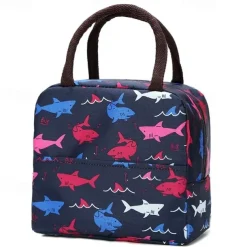 Large Capacity Small Fresh Printed Insulation Bag Ice Pack Printed Bento Bag Portable Hand-Held Lunch Bag