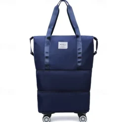 Large Capacity Travel Bag, Rolling Duffle with Spinner Wheels, Waterproof Weekender Tote, Dry Wet Separation, Laptop Compartment, for Business, Gym, Camp