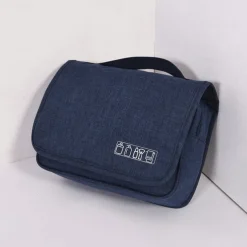 Large Capacity Waterproof Toiletry Bag with Hooks - Unisex Travel Bag for Full-Size Shampoo, Makeup, and Bathroom Accessories - Travel Makeup Brush Set Included