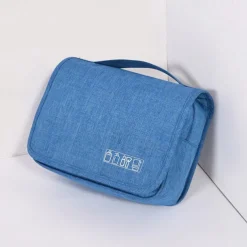 Large Capacity Waterproof Toiletry Bag with Hooks - Unisex Travel Bag for Full-Size Shampoo, Makeup, and Bathroom Accessories - Travel Makeup Brush Set Included