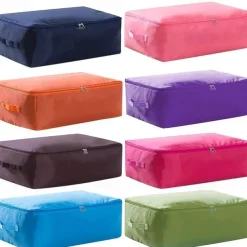Large Clothes Storage Bag, Under Bag Storage Zipper Clothes Organizer With Handle, Space Saver Containers For Bedding