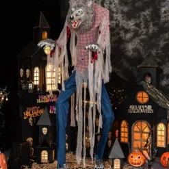 Large Halloween Electric Werewolf Ornament Outdoor Horror Sensor Decoration Haunted House Amusement Park Decoration Props