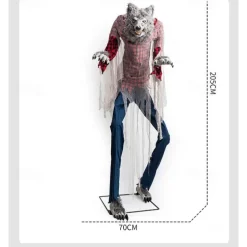 Large Halloween Electric Werewolf Ornament Outdoor Horror Sensor Decoration Haunted House Amusement Park Decoration Props